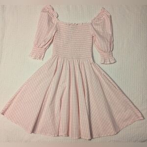 Blue Rain Light Pink Smocked Waist Puff Sleeve Dress